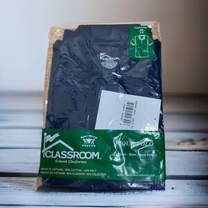 Classroom School Uniform Blue Polo Shirt NWT XS 5/6 Kids Collared Short Sleeve